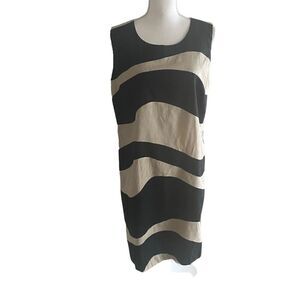 Dana Buchman Black & Beige Sheath Dress Size 14